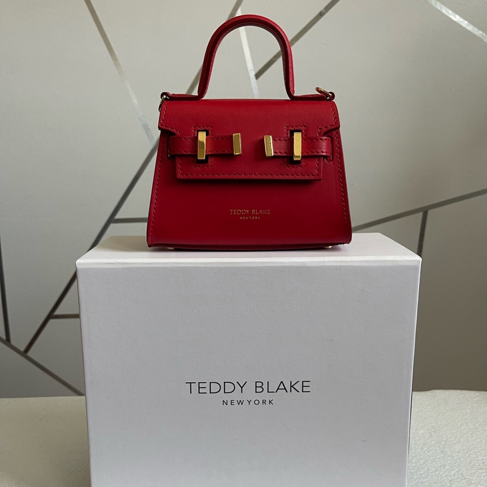 Teddy Blake New York Red Leather Mini Top-Handle Bag